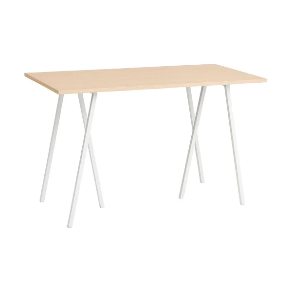 HAY Table de bar Loop Stand incl. support 77,5x160 cm White-clear lacq. oak