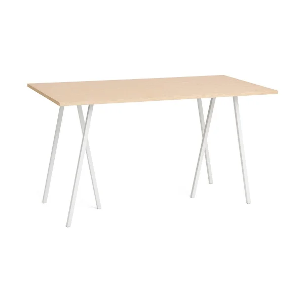 HAY Table de bar Loop Stand incl. support 87,5x180 cm White-clear lacq. oak