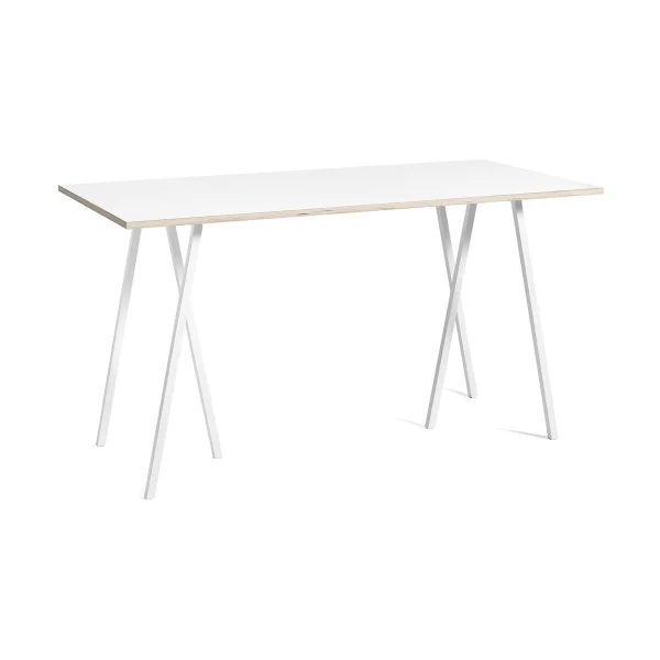 HAY Table de bar Loop Stand incl. support 87,5x180 cm White-white laminate-plywood