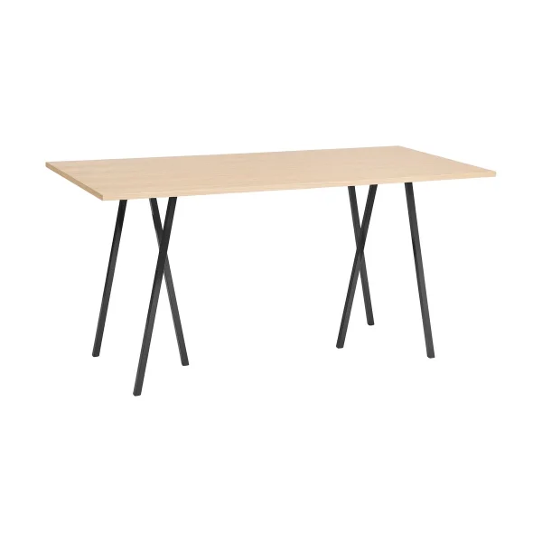 HAY Table de bar Loop Stand incl. support 92,5x200 cm Black-clear lacq. oak