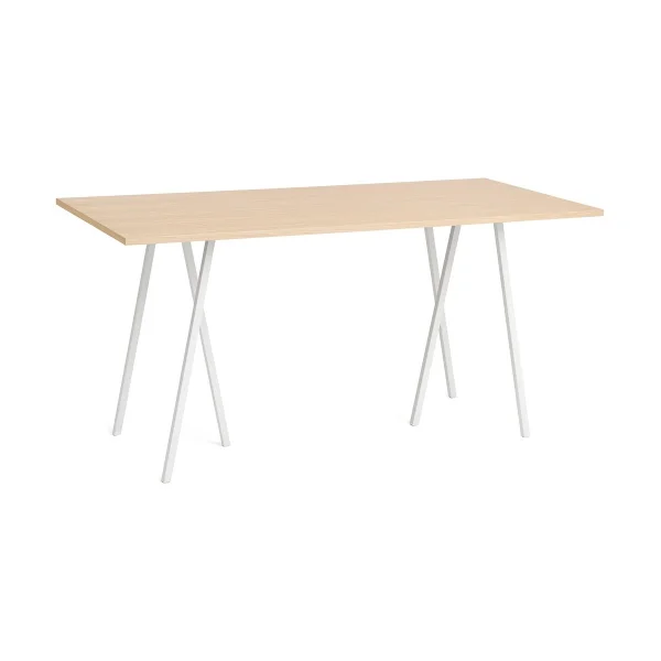 HAY Table de bar Loop Stand incl. support 92,5x200 cm White-clear lacq. oak