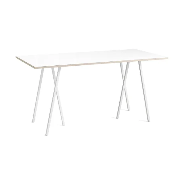 HAY Table de bar Loop Stand incl. support 92,5x200 cm White-white laminate-plywood