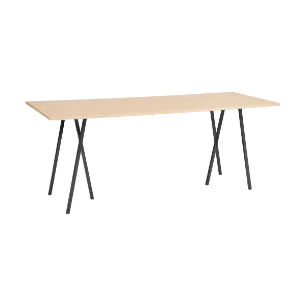 HAY Table de bar Loop Stand incl. support 92,5x250 cm Black-clear lacq. oak