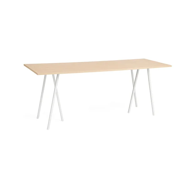 HAY Table de bar Loop Stand incl. support 92,5x250 cm White-clear lacq. oak