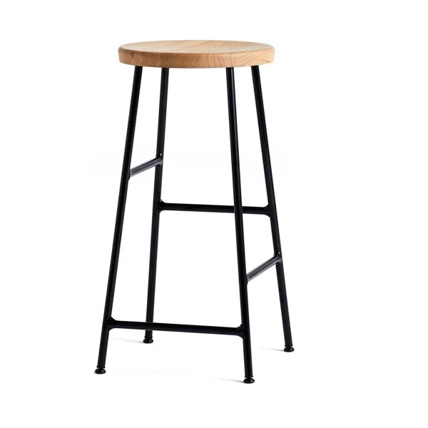 HAY Tabouret de bar Cornet 65 cm Oiled oak-soft black