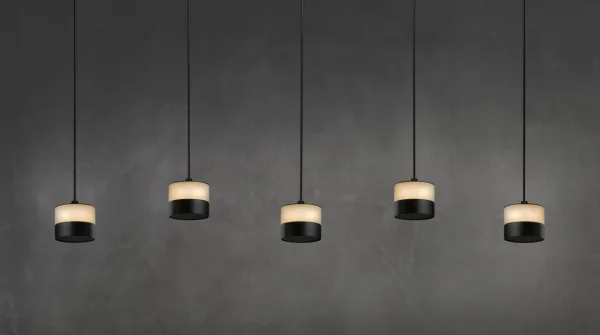 Heatsail Glow - lampe suspendue avec fonction chauffante - ø 17 x 17 x 150 cm - lot de 5 - IP43 - noir