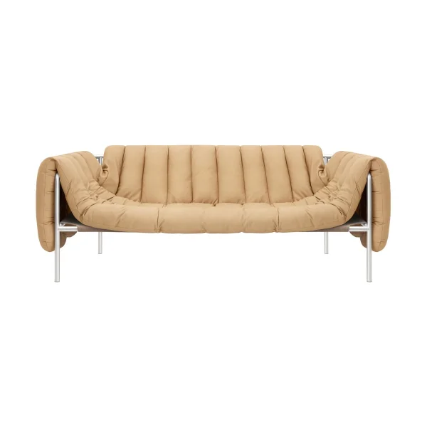 Hem Canapé Puffy 2,5 places 205 cm Sand leather-acier inoxydable