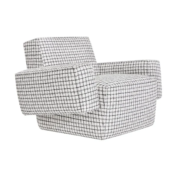 Hem Fauteuil lounge Hunk avec accoudoirs Checkered black/white