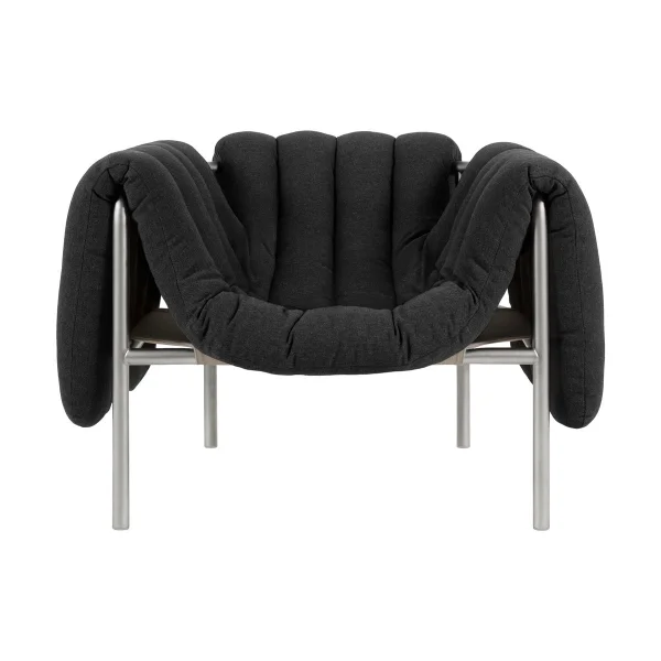 Hem Fauteuil lounge Puffy Anthracite-acier inoxydable