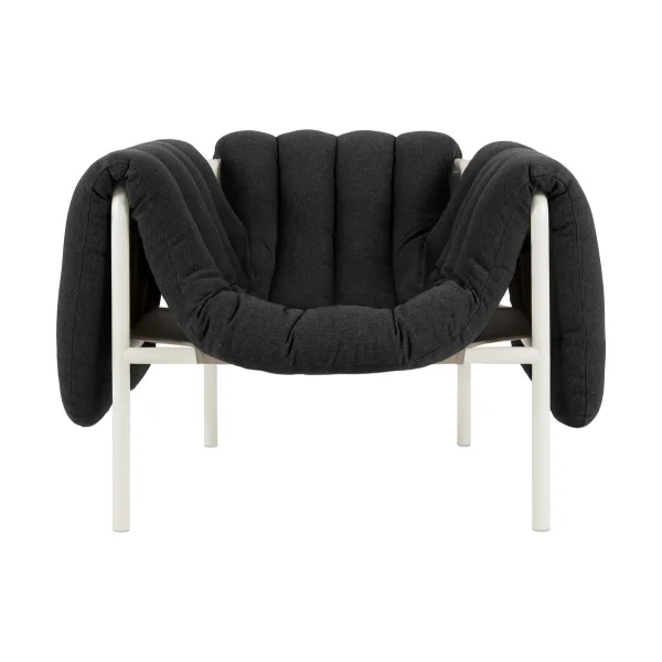 Hem Fauteuil lounge Puffy Anthracite-cream