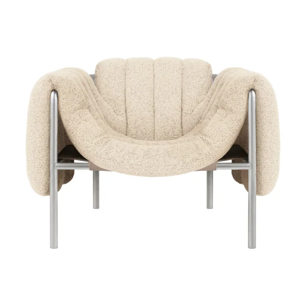 Hem Fauteuil lounge Puffy Eggshell-acier inoxydable