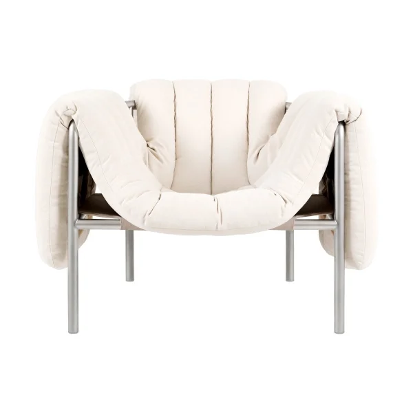 Hem Fauteuil lounge Puffy Natural-acier inoxydable