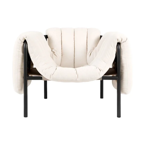 Hem Fauteuil lounge Puffy Natural-black grey