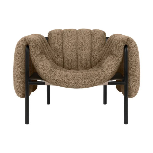 Hem Fauteuil lounge Puffy Sawdust-black grey