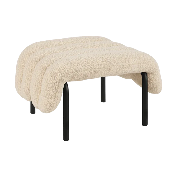 Hem Ottomane Puffy 58x67 cm Eggshell-black grey