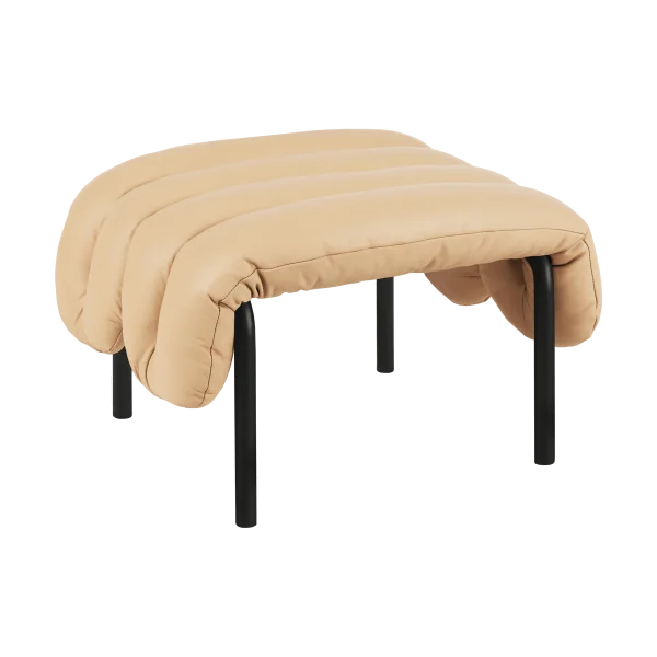 Hem Ottomane Puffy 58x67 cm Sand leather-black grey