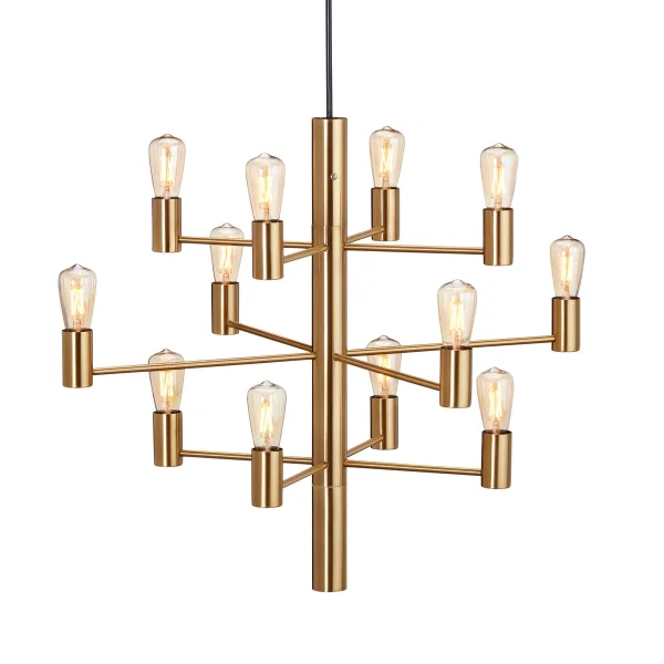 Herstal Lustre Manola 12 lumières Satin brass