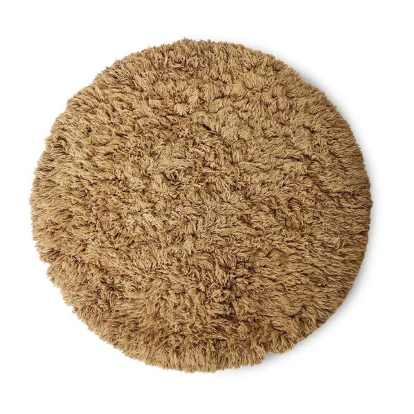 HKliving Tapis Fluffy rond Ø200 cm, caramel