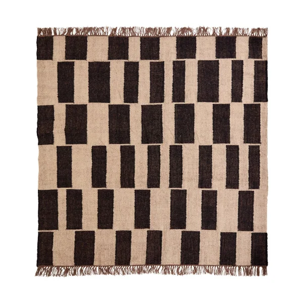 House Doctor Tapis Graph Noir-nature, 180x180 cm