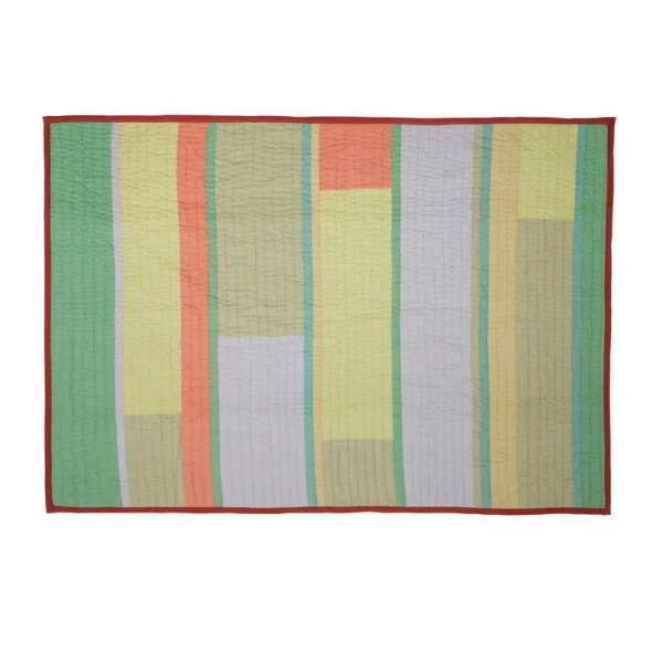 Hübsch - Couverture Pavillon, corail/multicolore, 140 x 200 cm