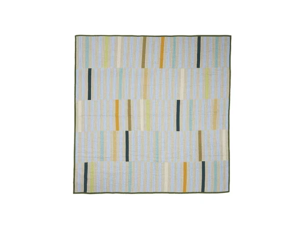 Hübsch - Couvre-lit Twist Block 260 x 260 cm vert/multicolore