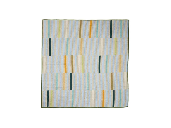 Hübsch - Twist Couvre-lit Block 260x260 Sombre Green/Multicouleur