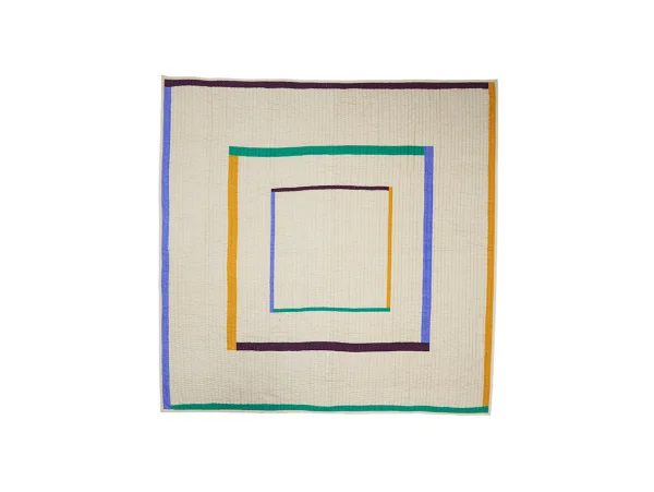 Hübsch - Twist Couvre-lit Square 260x260 Sable/Multicouleur