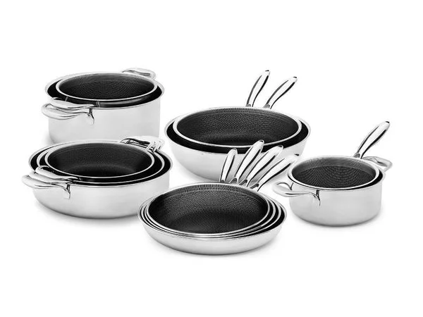 Hybride anti-adhèsive batterie de cuisine - 13 pièces onyx cookware™