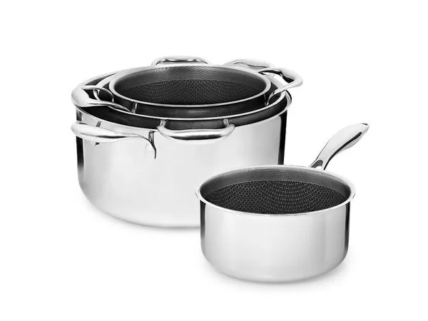 Hybride anti-adhèsive batterie de cuisine - 4 pièces onyx cookware™