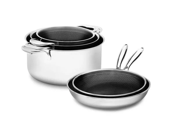 Hybride anti-adhèsive batterie de cuisine - 5 pièces onyx cookware™