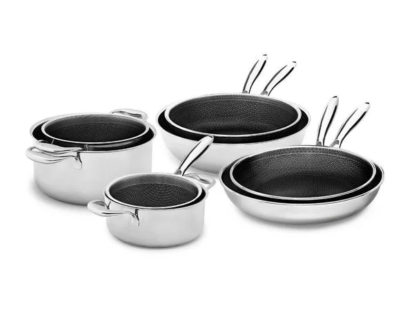 Hybride anti-adhèsive batterie de cuisine - 8 pièces onyx cookware™