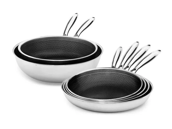 Hybride anti-adhèsive ensemble de poêle - 6 pièces onyx cookware™