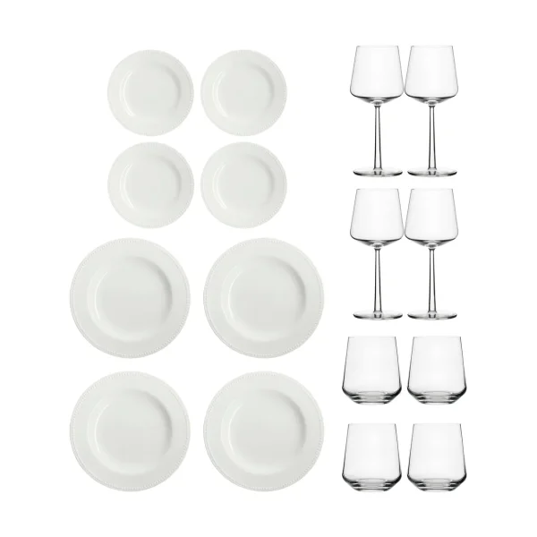 Iittala Set de démarrage dîner Essence & Dots 32 pièces - Blanc crème