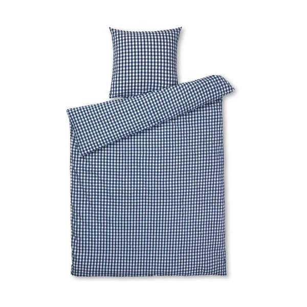 Juna Ensemble de lit Bæk&Bølge 150x210 cm Bleu foncé-blanc