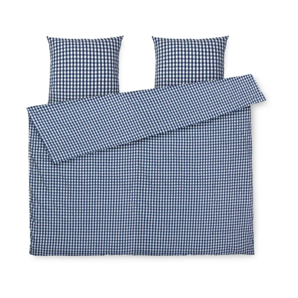 Juna Ensemble de lit Bæk&Bølge 220x220 cm Bleu foncé-blanc