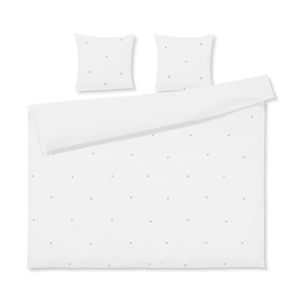 Juna Ensemble de lit Daisy 220x220 cm Blanc-bleu clair