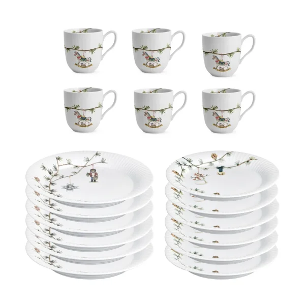 Kähler Service en porcelaine de Noël set Hammershøi Christmas 18 pièces Service en porcelaine de Noël set Hammershøi Christmas 18 pièces