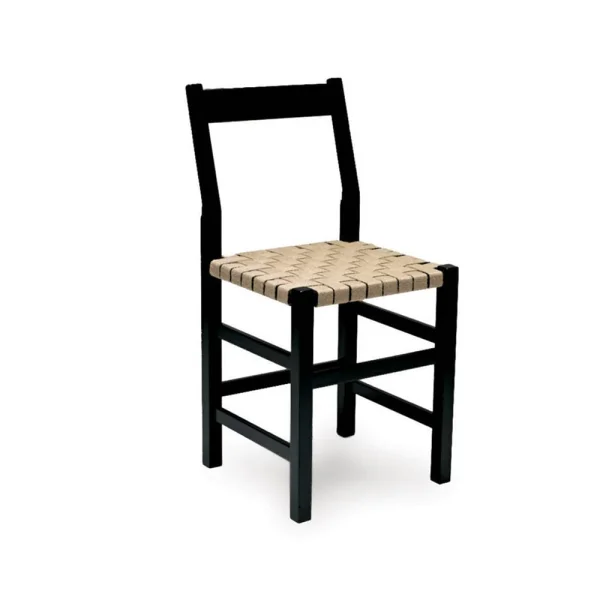 Källemo Chaise Schablon Sangle naturelle-piètement noir