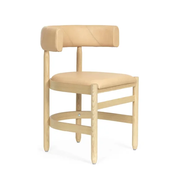 Källemo Fauteuil Botero Cuir Tärnsjö 8800 naturel-piètement frêne laqué