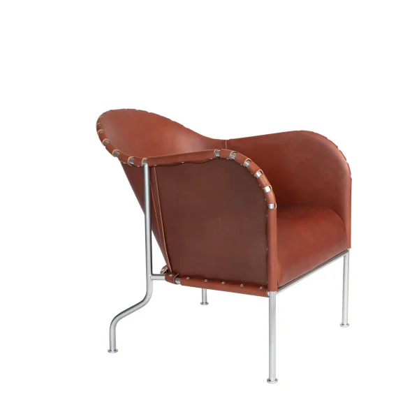 Källemo Fauteuil Bruno Cuir brun vintage-chrome mat