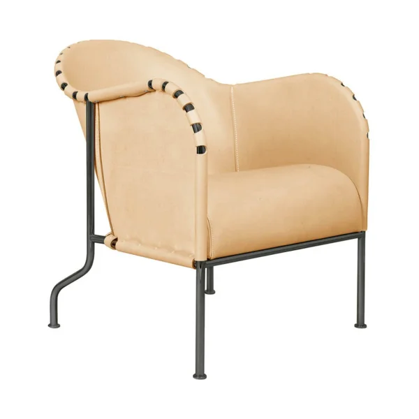 Källemo Fauteuil Bruno Naturel-noir oxydé