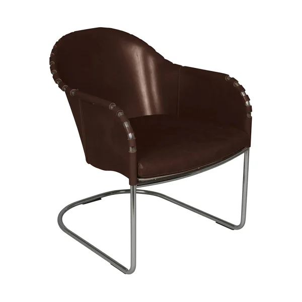 Källemo Fauteuil Ingo Brun cigare-chrome mat