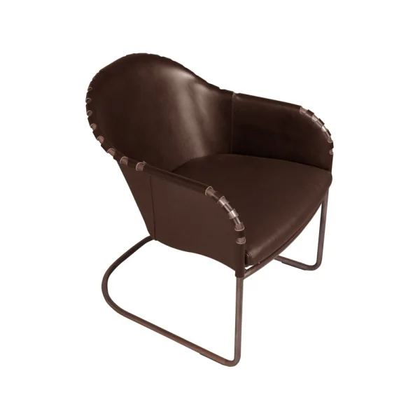 Källemo Fauteuil Ingo Brun cigare-traité cuivre