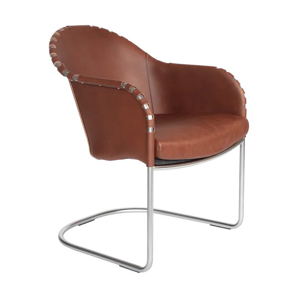 Källemo Fauteuil Ingo Cognac-chrome mat