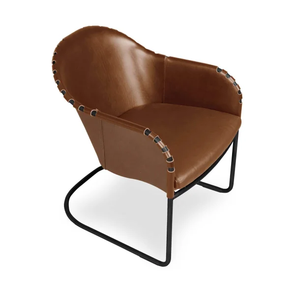 Källemo Fauteuil Ingo Cognac-noir oxydé
