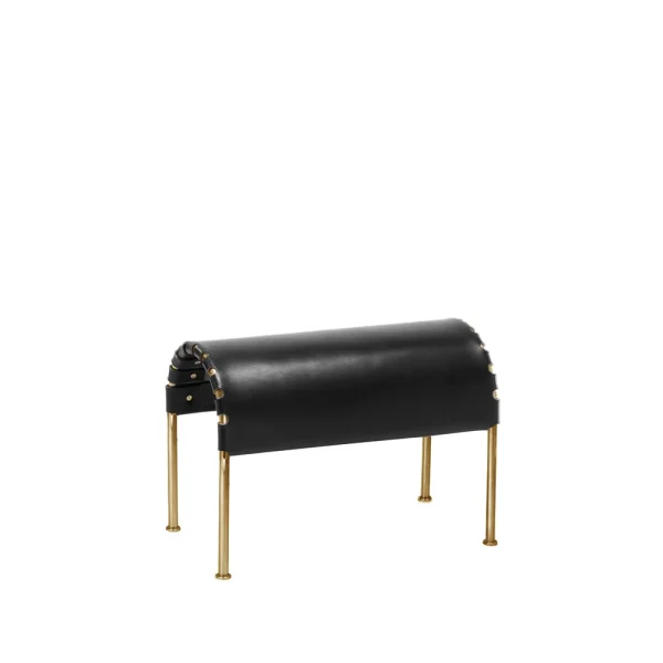 Källemo Pouf Bruno Noir-piètement laiton