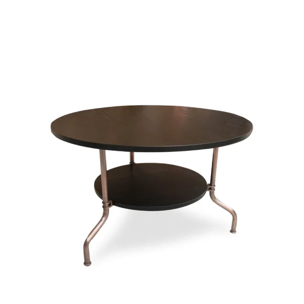 Källemo Table Sven Chêne laqué noir-piètement traité cuivre