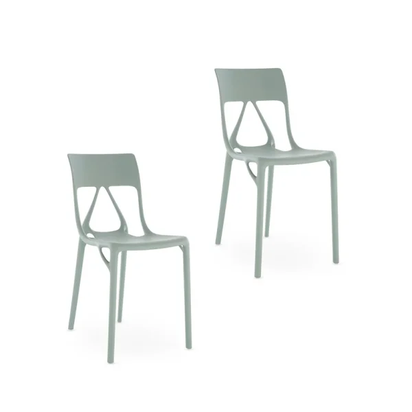 Kartell - Chaises A.I. Lite, vert Hauteur 80 cm, lot de 2