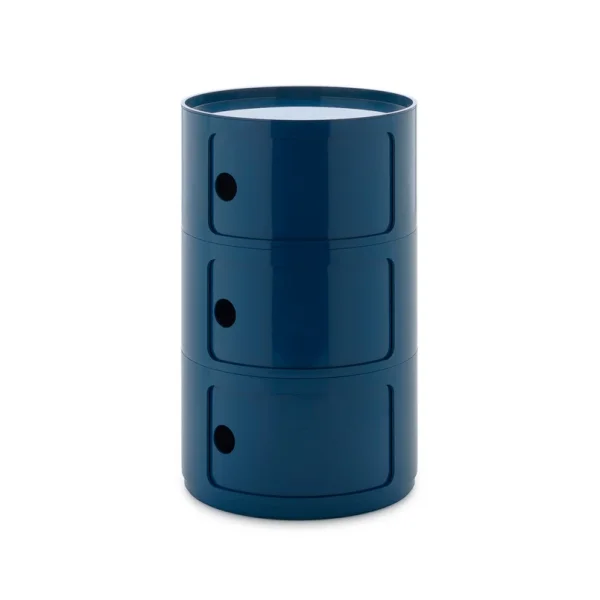 Kartell - Componibili Big Container, bleu, 3 éléments, hauteur 69,5 cm
