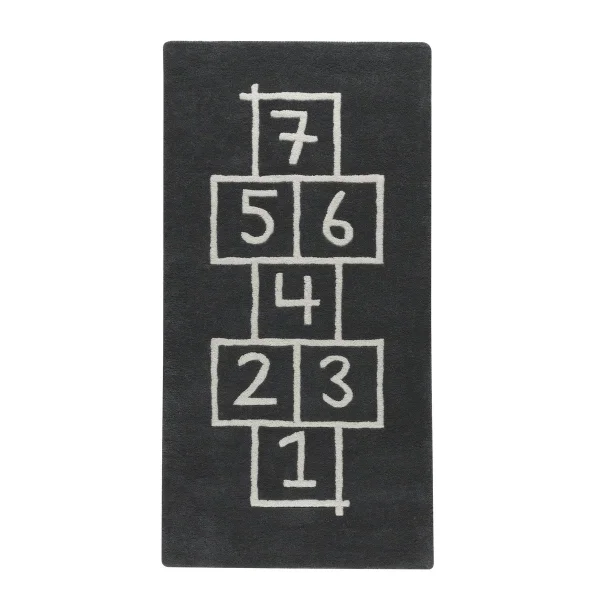 Kateha Tapis Hopscotch gris foncé